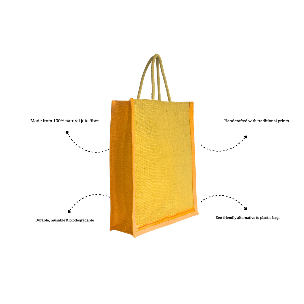 Iti Yellow | Small Jute Shopping Bag
