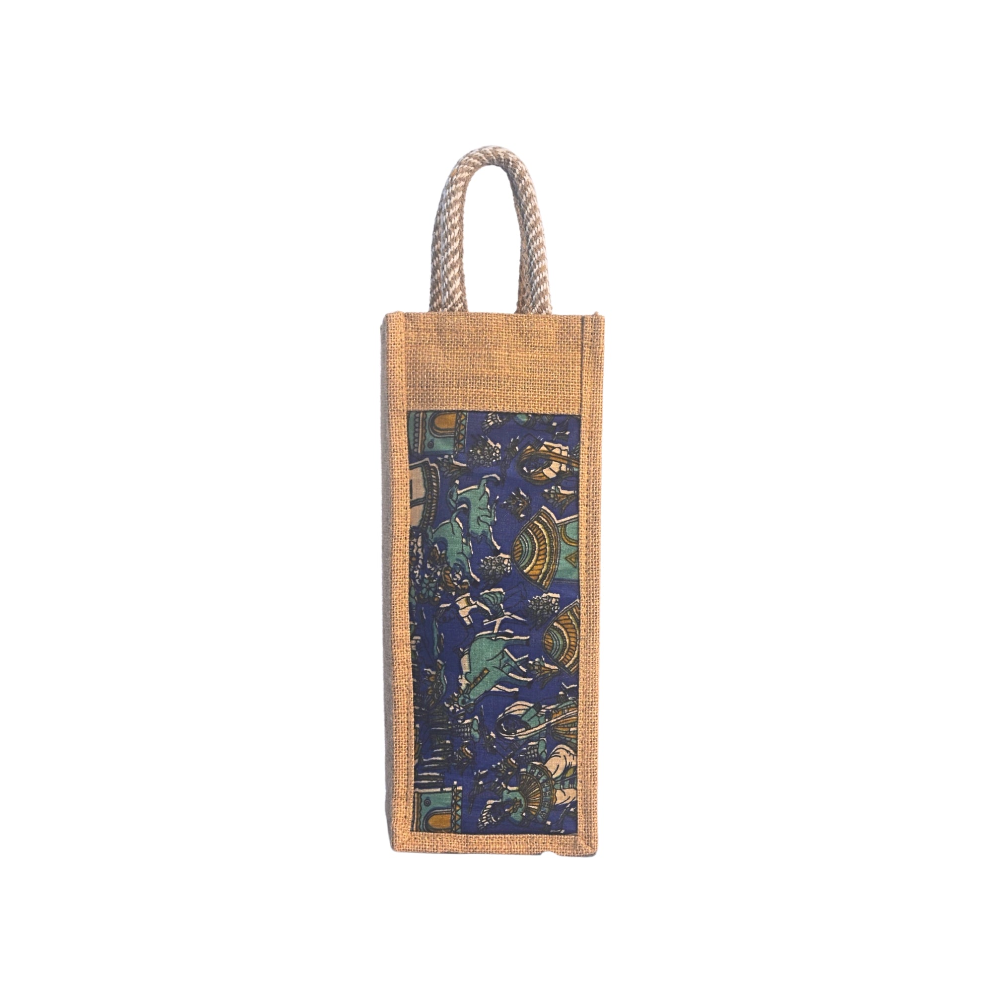 Kritikam | Printed Bottle Carrier Jute Bag