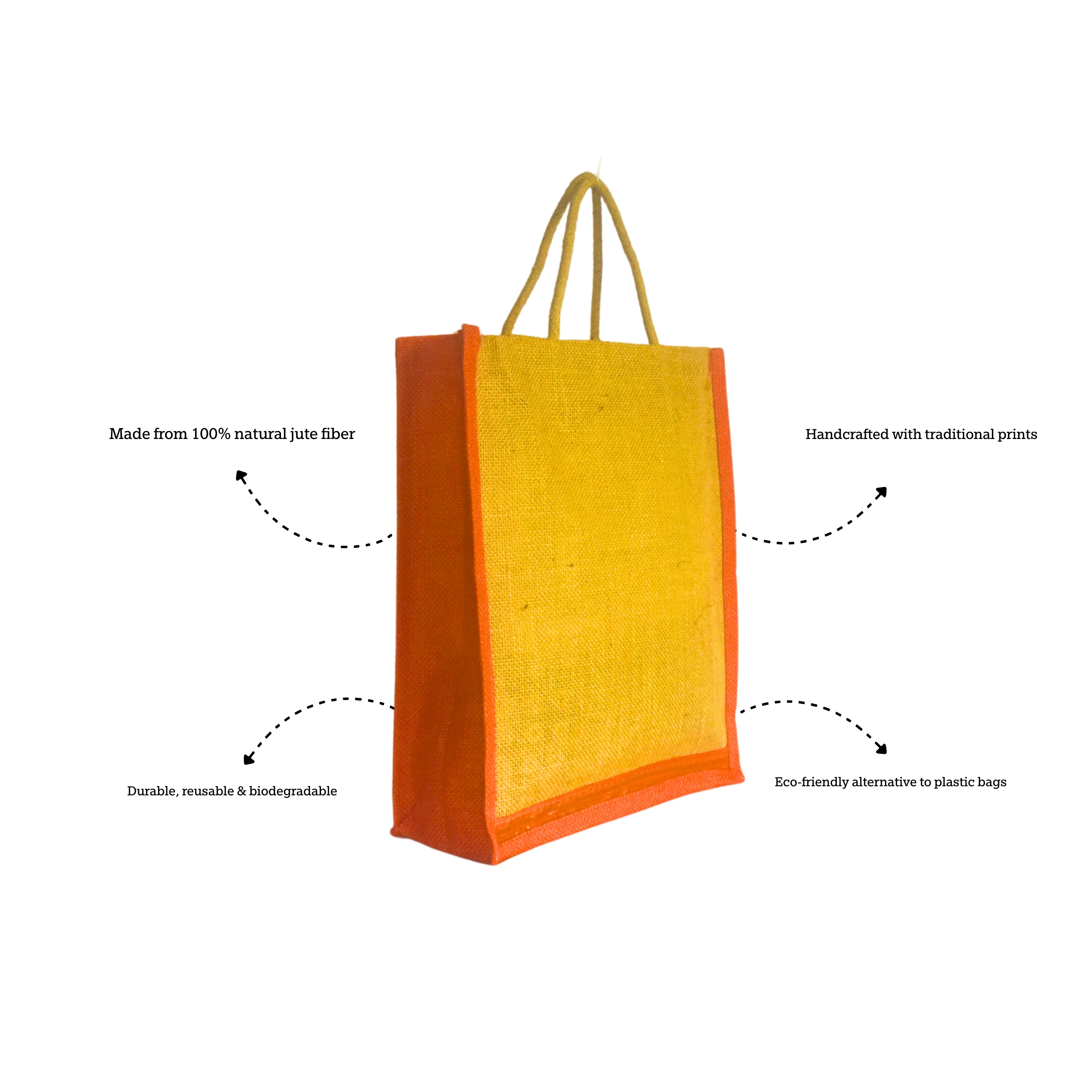 Iti Orange | Small Jute Shopping Bag
